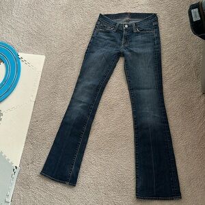 7 for all mankind, medium blue, size 25, boot cut jeans